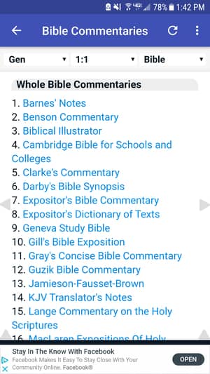 bible app bible commentaries list