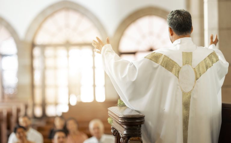 minister preaching a sermon